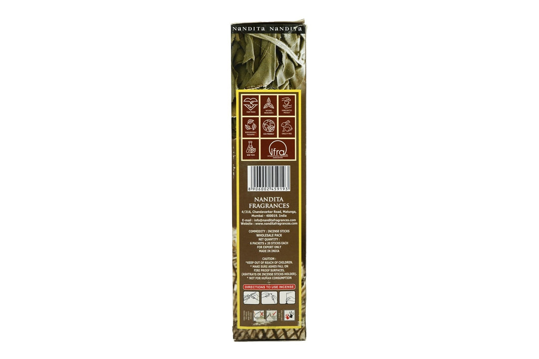 Nandita White Sage Masala Incense Sticks with Free Ash Catcher - Incense Gallery