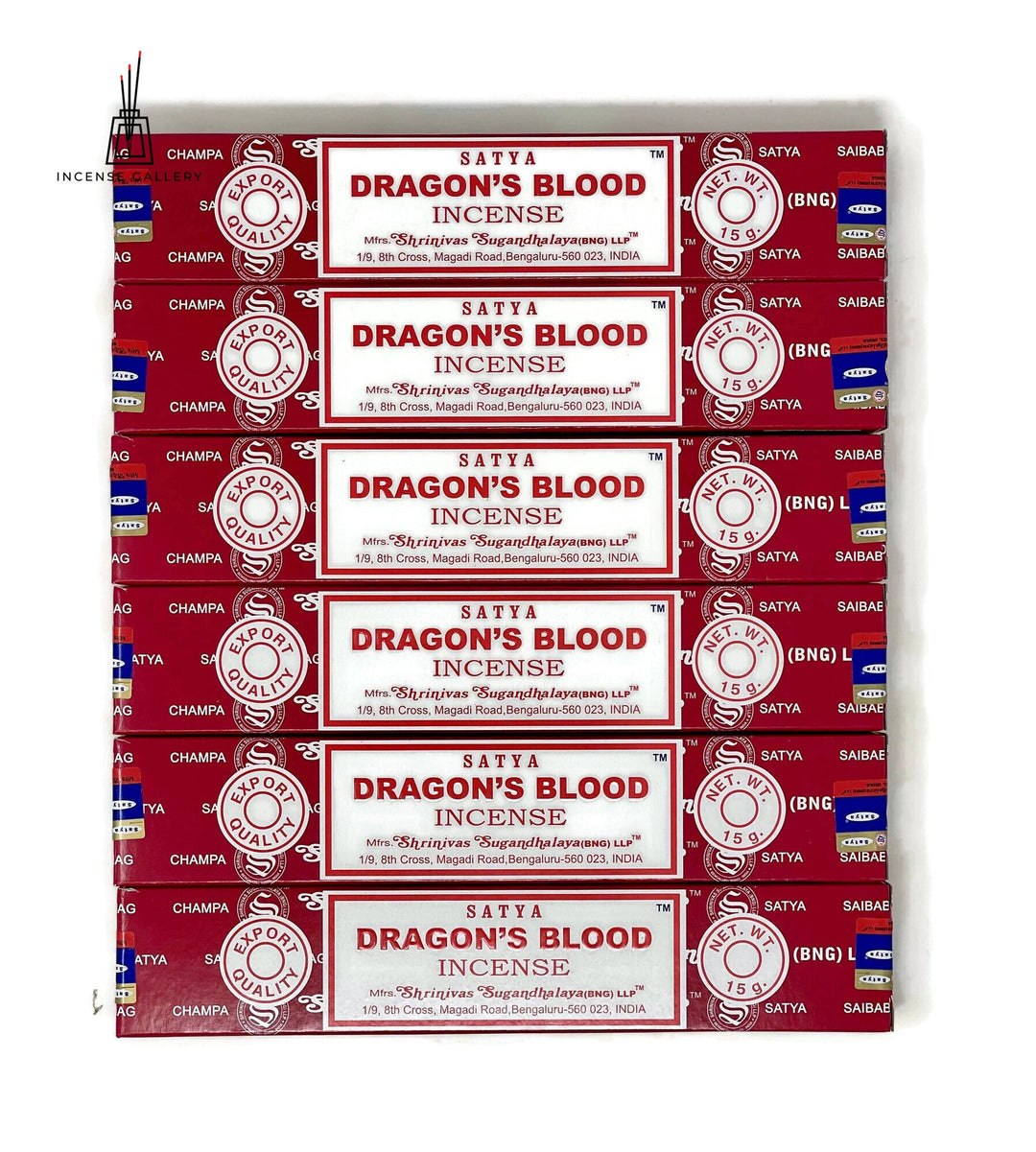 Satya Sai Baba Nag Champa - Dragon's Blood Incense Sticks - 6 packs -Incense Gallery