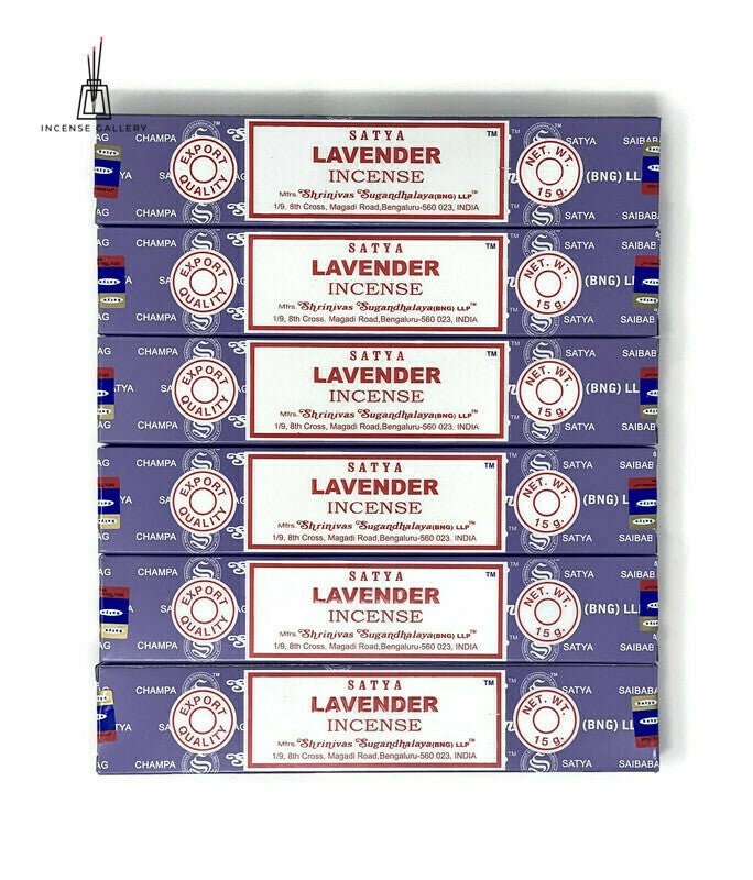 Satya Sai Baba Nag Champa - Lavender Incense Sticks - pack of 6 -Incense Gallery