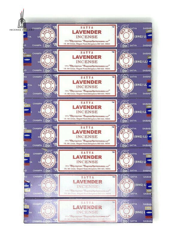 Satya Sai Baba Nag Champa - Lavender Incense Sticks - pack of 7 -Incense Gallery