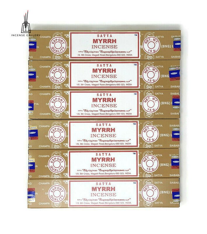 Satya Sai Baba Nag Champa - Myrrh Incense Sticks - 6 packs -Incense Gallery