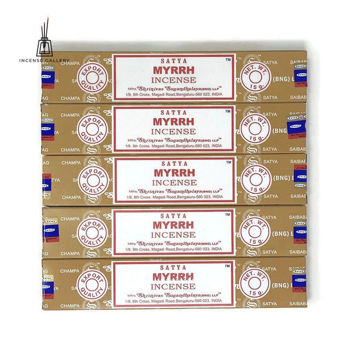 Satya - Satya Sai Baba Nag Champa - Myrrh Incense Sticks - 5 packs -Incense Gallery