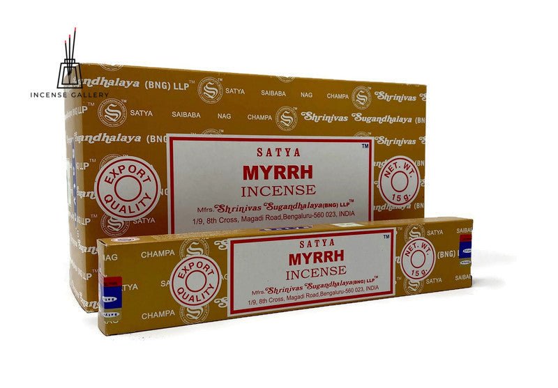 Satya Sai Baba Nag Champa - Myrrh Incense Sticks - box of 12 packs - Incense Gallery