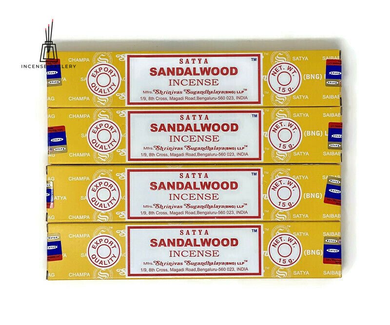 Satya Sai Baba Nag Champa - Sandalwood Incense Sticks - pack of 4 -Incense Gallery