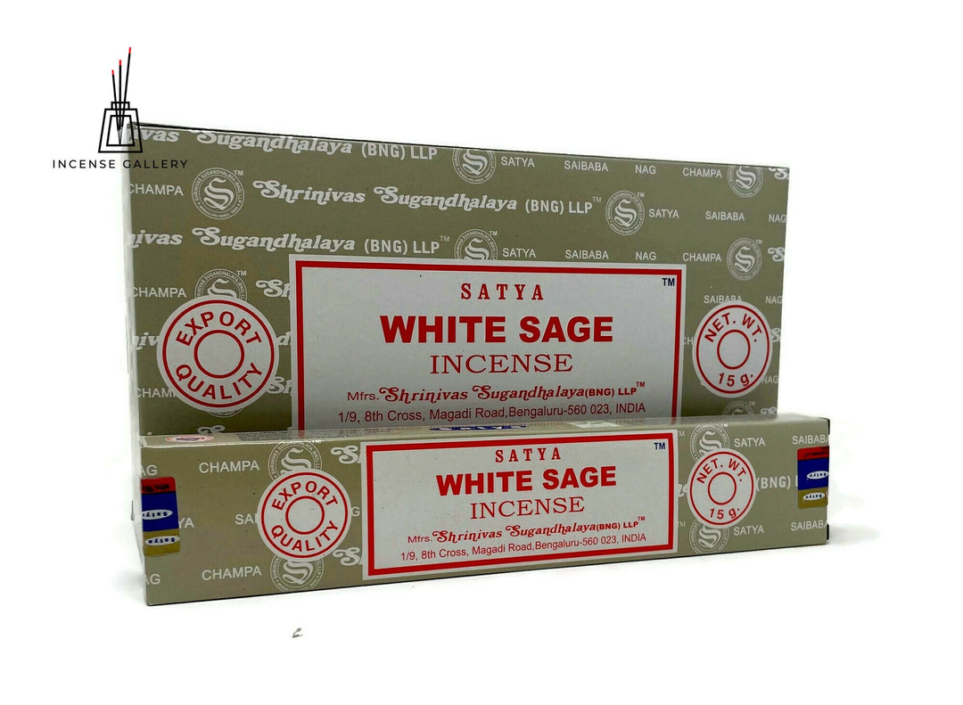 Satya Sai Baba Nag Champa - White Sage Incense Sticks - box of 12 packs -Incense Gallery