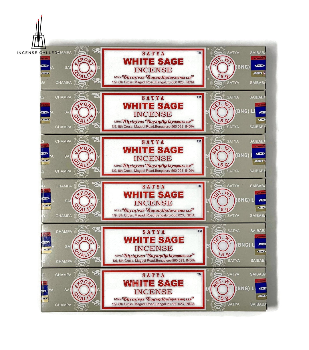 Satya Sai Baba Nag Champa - White Sage Incense Sticks -6 packs - Incense Gallery