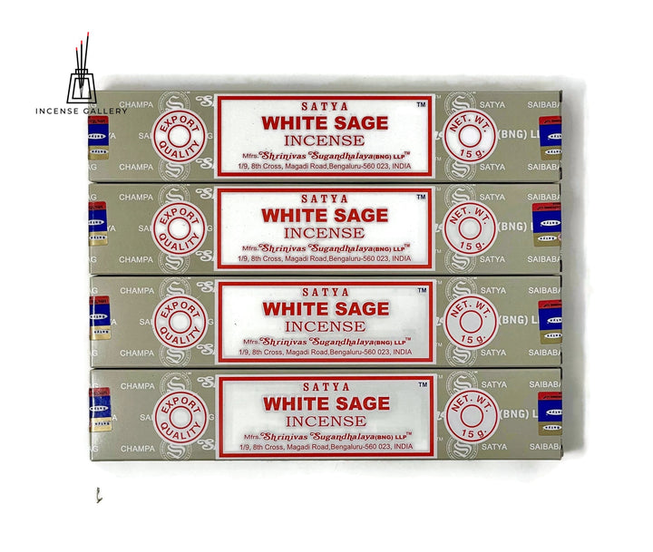 Satya Sai Baba Nag Champa - White Sage Incense Sticks - 4 packs -Incense Gallery