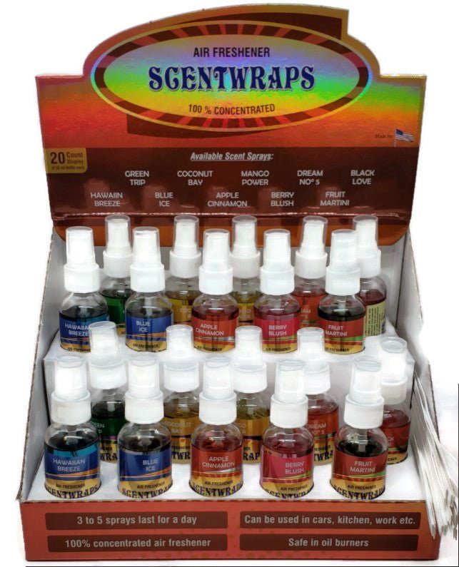 Scent Wrap Spray Display Box - 20 Bottles | Variation #1 - Incense Gallery