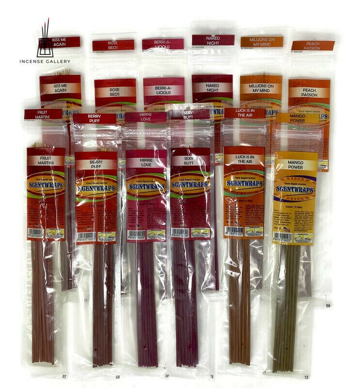 Scent Wraps Incense Sticks | 12 Packet Mix - Incense Gallery