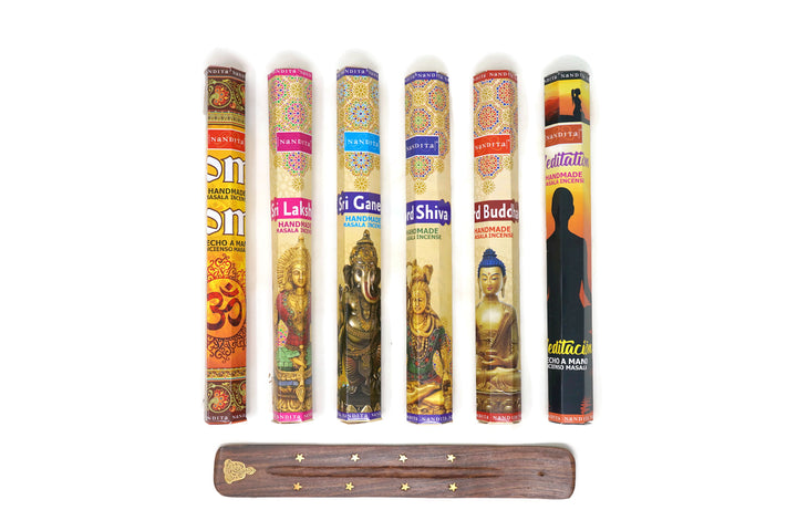 Nandita Assorted Best Sellers Handmade Masala Incense Sticks + Free Ash Catcher | #4