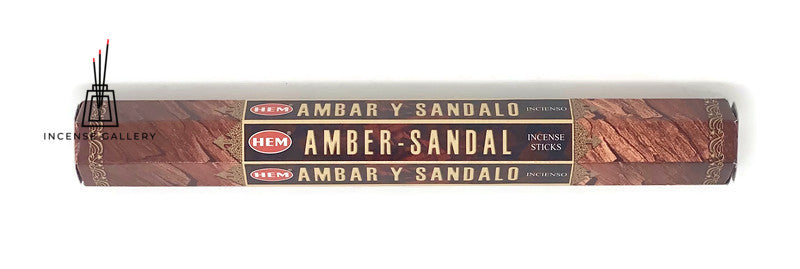 HEM Amber Sandal Incense - 1 tube (20 grams)