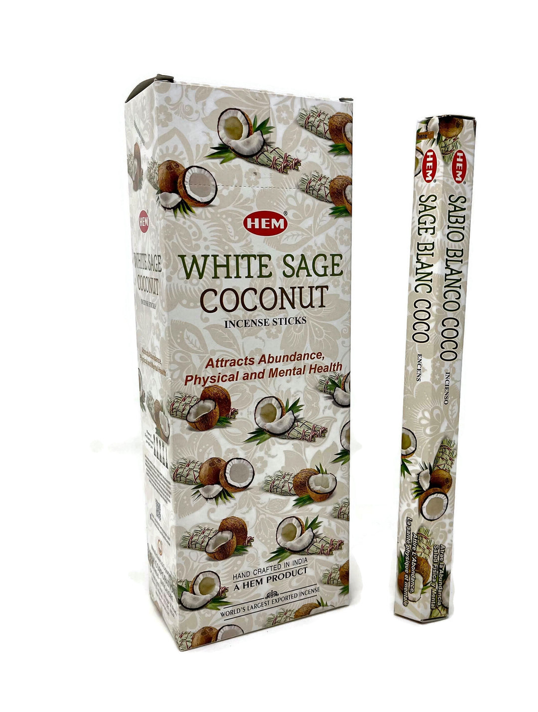 HEM White Sage + Coconut Incense Sticks | Box of 120 Sticks