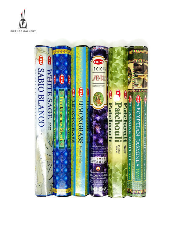 HEM Assorted Best Sellers Incense Stick Pack of 6 - 120 Sticks