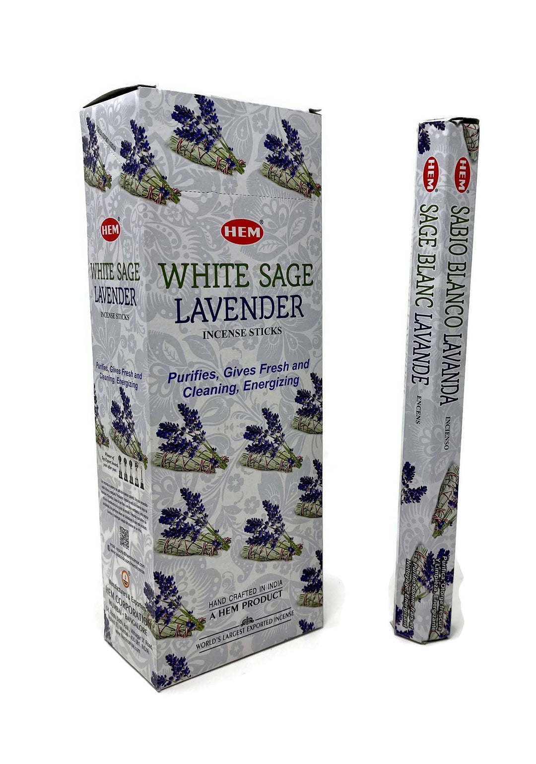 HEM White Sage + Lavender Incense Sticks | Box of 120 Sticks