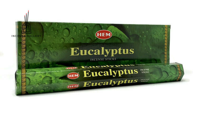 HEM Eucalyptus Incense Sticks | Box of 6 Tubes, 20 Grams Each, Total 120 grams