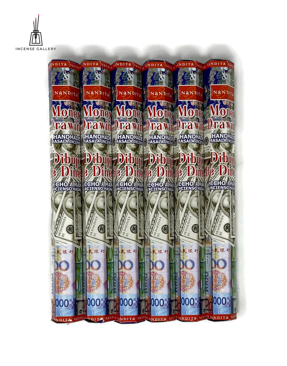 Nandita Masala Incense Sticks - Money Drawing | 6 HEXA Tubes 