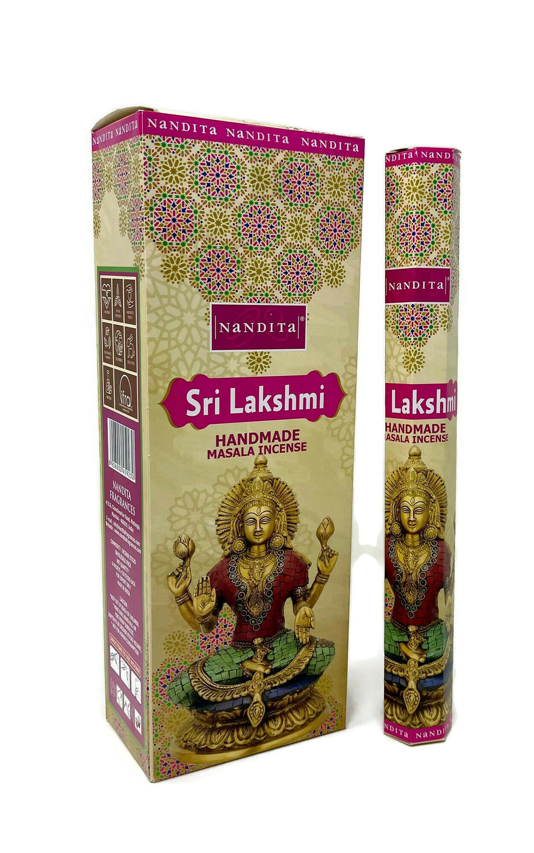 Nandita Masala Incense Sticks - Sri Lakshmi - 6 HEXA Tubes - Total 120 Sticks